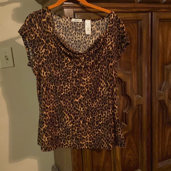 Liz & Co. Animal print blouse. Size XL. Draping in front.soft flowing. - Picture 1 of 3